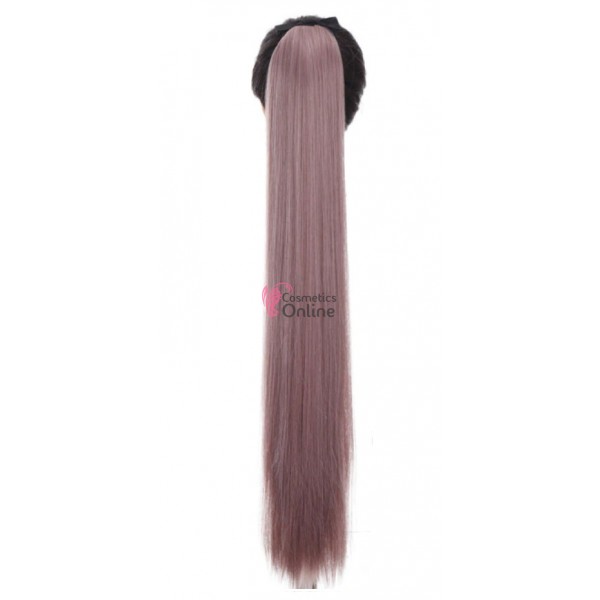 Extensie de par coada dreapta cu snur 80 cm Cod 138F-1612203C Roz Platinat